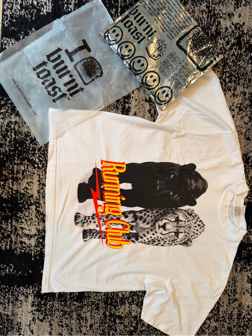 Running club brand new burnt toast size small oversized tee shirt